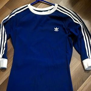 Blue 3/4 sleeve above the knee dress